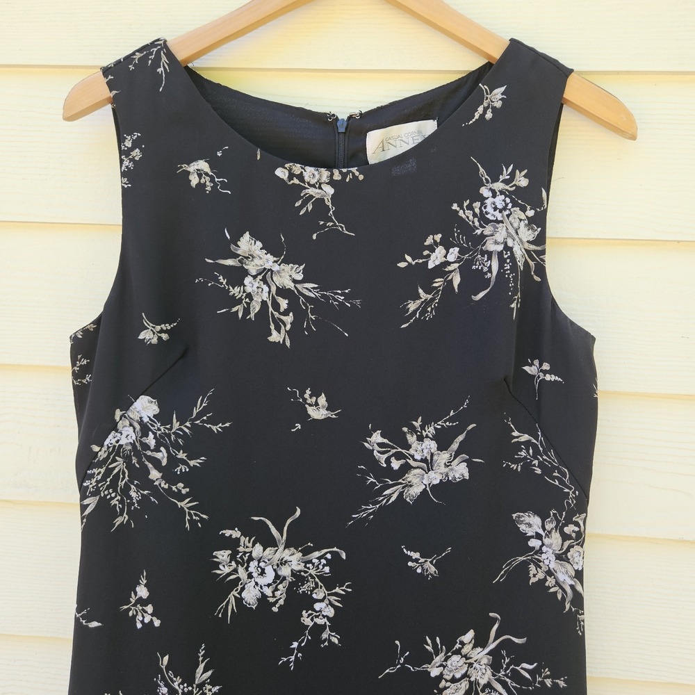 Vtg Casual Corner Floral Maxi Dress Womens 12 Cottagecore Ethereal Dark Romantic - Picture 2 of 14